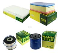 MANN-FILTER Set Filtro de Aire Habitáculo Combustible Aceite 10228432