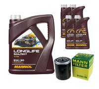 Mann Filtro 9L mannol Longlife 504/507 5W-30 para Hyundai H-1 Viajes Tq 2.5