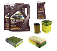 Mann Inspección Set 11L mannol Longlife 504/507 5W-30 para Audi De Q7 4LB 3.0