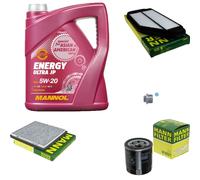 MANN Inspección Set 5 L MANNOL Energy Ultra JP 5W-20 para Chevrolet Spark 1.2