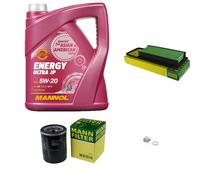 MANN Inspección Set 5 L MANNOL Energy Ultra JP 5W-20 para Honda Jazz II 1.2i-DSI