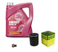 MANN Inspección Set 5L MANNOL Energy 5W-20 para Nissan Patrol GR IV 2.8 TD