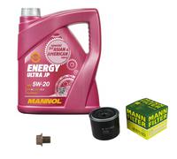 MANN Inspección Set 5L MANNOL Energy Ultra JP 5W-20 para Nissan Micra I 1.0 1.2