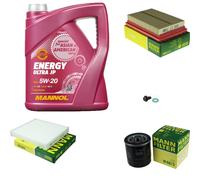 MANN Inspección Set 5L MANNOL Energy Ultra JP 5W-20 para Toyota Yaris 1.0