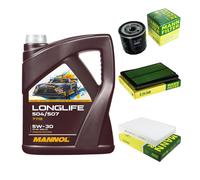 MANN Inspección Set 5L MANNOL LONGLIFE 504/507 5W-30 Para Nissan Qashqai II
