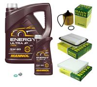MANN Inspección Set 6L MANNOL Energy Ultra JP 5W-20 para Toyota Verso 1.8 1.6