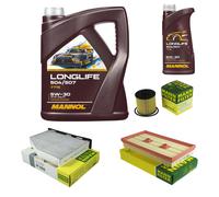 MANN Inspección set 6L MANNOL Longlife 504/507 5W-30 para VW Golf V 1K1 1.6