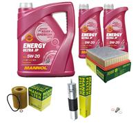 MANN Inspección Set 7 L MANNOL Energy Ultra JP 5W-20 para BMW E36 320i 323i