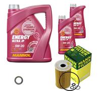 MANN Inspección Set 7 L MANNOL Energy Ultra JP 5W-20 para Hyundai Genesis Coupe