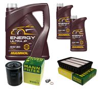 MANN Inspección Set 7 L MANNOL Energy Ultra JP 5W-20 para Mitsubishi ASX 2.0i