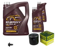 MANN Inspección Set 7L MANNOL Energy 5W-20 para Jeep Grand Cherokee III