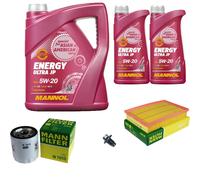 MANN Inspección Set 7L MANNOL Energy Ultra JP 5W-20 para Ford Focus C-Max 1.8