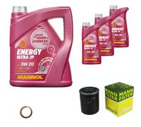 MANN Inspección Set 8 L MANNOL Energy Ultra JP 5W-20 para Nissan Serena 2.0 D