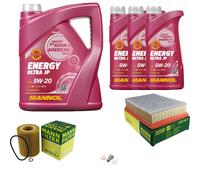 MANN Inspección Set 8L MANNOL Energy Ultra JP 5W-20 para BMW E36 320i 323i