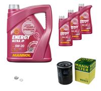 MANN Inspección Set 8L MANNOL Energy Ultra JP 5W-20 para Honda Jazz II 1.2i-DSI