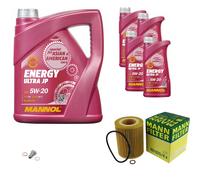 MANN Inspección Set 9 L MANNOL Energy Ultra JP 5W-20 para BMW E36 320i 323i