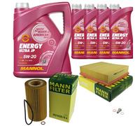 MANN Inspección Set 9L MANNOL Energy 5W-20 para BMW E38 740i iL 730i E32
