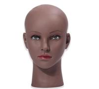 Mannequín Calvo Cosmetología Profesional Femenina Marrón Para Pelucas Que Hacen Pelucas Exhibición Anteojos Pelos Gafas Cascos