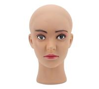 Mannequin Head PVC Modelo Calvo Masaje de Masaje Práctico Maquillaje de Belleza para Peinado Soporte Universal