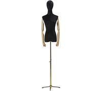 Mannequin Tallas Forma de vestimenta femenina Tallos de femenino Mannequin Busto de busca Dummy para modistas de vestir de cabeza adecuada para el espectáculo de joyas de ropa (color: beige, tamaño: