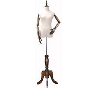 Mannequin Tastres Forma de vestimenta femenina Sastres femeninos Modas de vestir de la moda Estudiantes de la moda Busto de maniquí con brazo de madera Base de madera sólida para ropa de joyería de