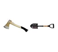 Mannesmann - M76530 - Hacha 600 g + Bellota 5526 - Pala pequeña para camping, jardin o nieve 150x210mm