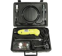 Mannesmann M92571 - Mini Taladro 130W | Velocidad de 8.000 a 30.000 rpm, bloqueo de husillo, 80 accesorios y soporte en maletín, para grabar y pulir