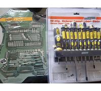 Mannesmann M98430 juego de llaves de 0,6 cm + 0,95 cm + 1,27 cm/(1,27 cm) tracción 215 componente + Mannesmann M11410 destornilladores 18 componente