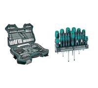 Mannesmann M98430 - Maletín con llaves de vaso y otras herramientas (215 piezas, tamaño: 12x36x51 cm) + M11415 - 37 piezas Destornillador + juego de puntas