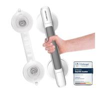 Mannicix 2 Pieza Agarraderas de Baño con Ventosa y Indicator, Agarraderas Baño para Mayores, 33 CM Asidero Ducha de Succión, Agarrador Ducha Personas Mayores, Agarre de Seguridad