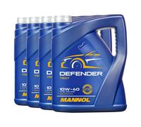 Mannol 10W-40 Defender Aceite Parte Sintético VW 501.01 , MB 229.1 , 4x5 Litro