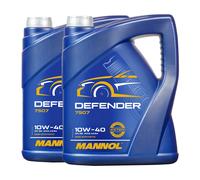 Mannol 10W40 Defender Aceite Parte Sintético 2 x 5 Litro VW 501.01/MB 229.1