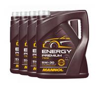 Mannol 5W-30 Energy Premium Aceite De Motor, VW 505 01, Dexos1 Gen3, 4x5 Litros
