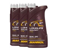 Mannol 7715 SAE 5W-30 Longlife Aceite VW 504.00/507.00 , MB 229.51 , 3x1 Litro