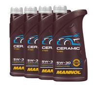 MANNOL 7720 Aceite Motor Cerámico SAE 5W-30 ACEA C3, VW 50501, BMW LL-04, 4x1 L