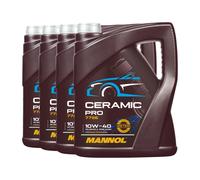 Mannol 7726 Cerámico Pro SAE 10W-40 Aceite Acea A3/B4,VW 505 00 , 4x5 Litro