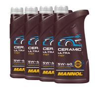 Mannol 7727 Cerámico Ultra SAE 5W-40 Aceite MB 228.5 , BMW LL-01, 4x1 Litro
