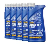 Mannol 7820 4-Takt Agua Jet SAE 10W-40 Jetski Aceite Nmma Fc-W , 5x1 Litro