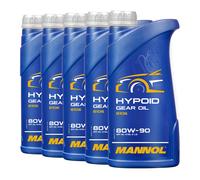 MANNOL Aceite de Engranajes Hipóidico 80W-90 GL-5 LS, 5 x 1 Litro