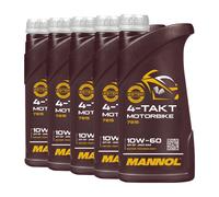 MANNOL Aceite De Moto 10W-60, API SP, JASO MA2, 5x1 Litro