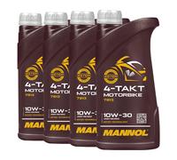 MANNOL Aceite De Moto SAE 10W-30 JASO MA, JASO MA2, 4x1 Litro