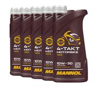 MANNOL Aceite De Moto SAE 10W-30 JASO MA, JASO MA2, 5x1 Litro