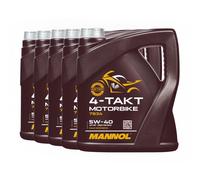 MANNOL Aceite De Moto SAE 5W-40, API SP, JASO MA, JASO MA2, 5x4