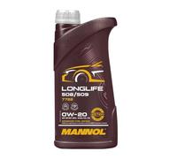 MANNOL Aceite de motor 0W-20 Longlife 508/509 ACEA C5 ACEA C6 API SP-RC 1L Compatible con VW Polo V Hatchback 6R1, 6C1 up! Hatchback 121, 122, BL1, BL2, BL3, 123 Golf 7 Hatchback 5G1, BQ1, BE1, BE2