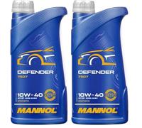 MANNOL Aceite de motor 10W-40 Defender Aceite para motor ACEA A3/B4 API SN 1L (Paquete de 2)