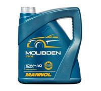 MANNOL Aceite de motor 10W-40 MOLIBDEN aceite parcialmente sintético aceite API SN API CH-4 4L Compatible con VW Golf IV Hatchback 1J1 Golf V Hatchback 1K1 TOURAN 1T1, 1T2 Polo IV Hatchback 9N, 9A