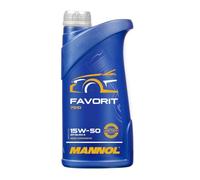 MANNOL Aceite de motor 15W-50 FAVORIT aceite parcialmente sintético ACEA A3/B3 API SL API CF-4 1L Compatible con VW Golf IV Hatchback 1J1 Golf V Hatchback 1K1 TOURAN 1T1, 1T2 Polo IV Hatchback 9N, 9A
