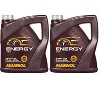 MANNOL Aceite de motor 5W-30 ENERGY aceite parcialmente sintético Aceite para motor ACEA A3/B4 API CH-4 API SN 4L (Paquete de 2)
