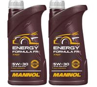 MANNOL Aceite de motor 5W-30 O.E.M. Aceite sintetico Aceite para motor ACEA A5/B5 API SN 7707 1L (Paquete de 2)