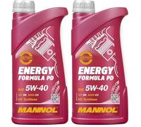 MANNOL Aceite de motor 5W-40 ENERGY FORMULA PD Aceite para motor ACEA C2 ACEA C3 API SN 1L (Paquete de 2)